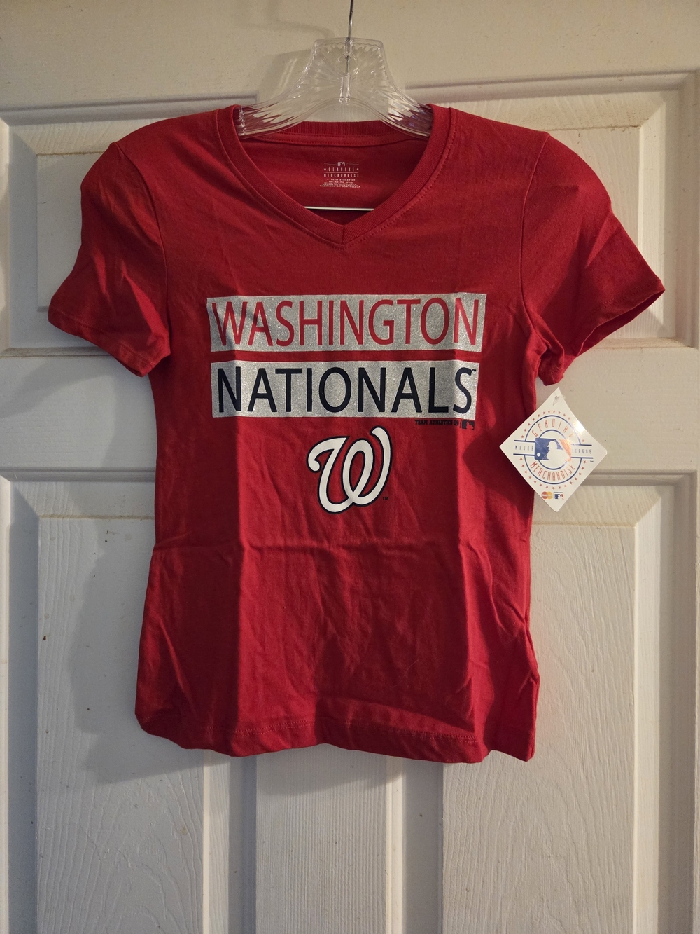 Genuine Merchandise Washington Nationals Red V-Neck Tee
